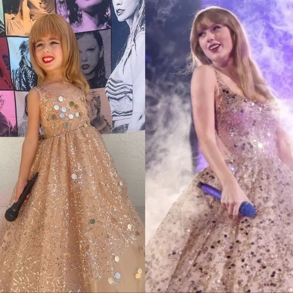 Taylor Swift Gold Enchanted Gown costume 💖 eras tour